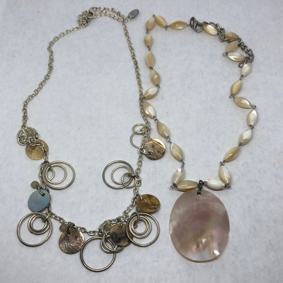 CURATED bundle Bethany and Artisan made shell necklaces boho beach layered look. - Picture 2 of 6